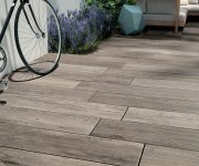 Šedá 2cm dlažba vzhled jako dřevo Deceram Outdoor DON Wood Grey 30 x 120 (skladem) - protiskluz R11