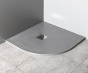 Gelco Mitia Sprchová Vanička Z Litého Mramoru, čtvrtkruh 90x90cm, šedá