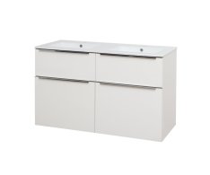 Mereo Mailo, Koupelnová Skříňka S Keramickým Umyvadlem 121 Cm, Bílá, Elox Al Madlo