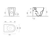 Gsi Kube X Wc Mísa Stojící, Geniusflush, 36x55cm, Spodní/zadní Odpad, Bílá Dual-mat