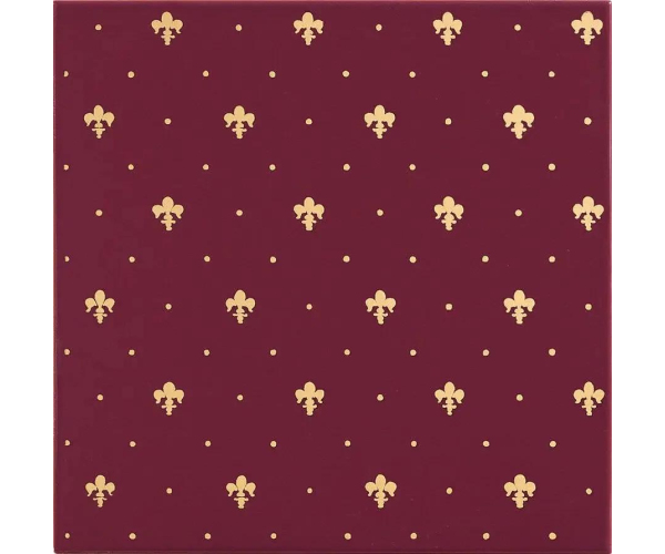 Retro obklad Petracers Grand Elegance Gold Giglio oro su bordeaux 20x20