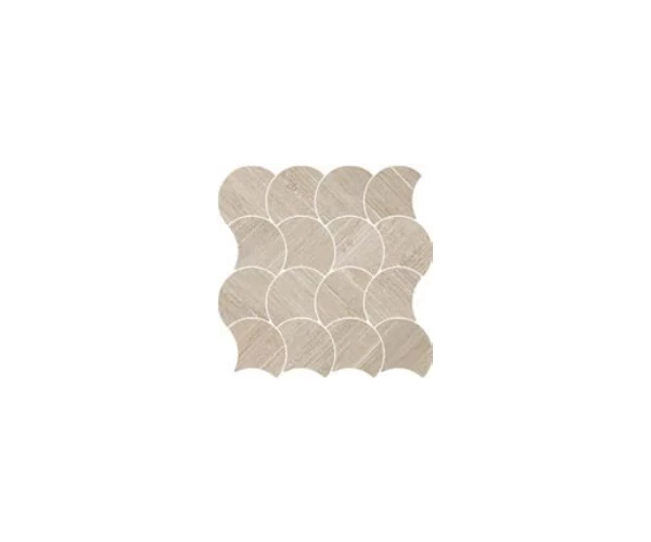 Mozaika jako kámen Coem Wide Gress++ Versatile Deco Vein Mosaico Wavy Beige 28x4x28,4 Nat. Rett. - béžová