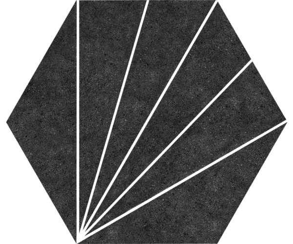Vzorovaná dlažba Codicer Aster Nero 22x25 Hexagonal - černá