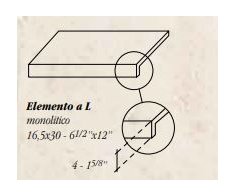 Del Conca HGT Galestro Elemento L Monolitico HGT11 16,5x30
