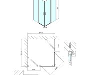 Polysan Zoom Black čtvercová Sprchová Zástěna 900x900mm, čiré Sklo