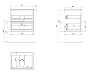 Aqualine Paneda Strip Umyvadlová Skříňka 59,5x55x45,2cm, Dub Emporio