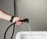 Sapho Nástěnný Ventil S Ruční Bidetovou Sprškou A Bezpečnostní Pojistkou,hranatý,černá Mat