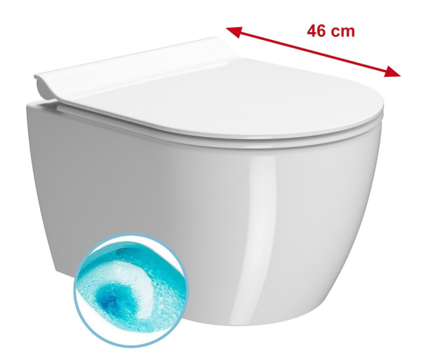 Gsi Pura Short Závěsná Wc Mísa, Swirlflush, 35x46cm, Bílá Extraglaze