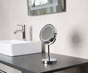 Ridder Daisy Kosmetické Zrcátko Na Postavení Led, ø 150mm, Oboustranné, Chrom