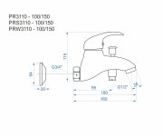 Vanová Stěnová Baterie Bez Příslušenství, Rozteč 150 Mm, Klik-klak - Satén - Perla PRS3110