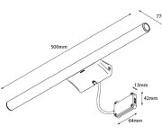 Sapho Irene 2 Led Svítidlo, 9 W, 500x35x77 Mm, Ip44, Chrom
