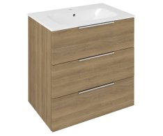 Sapho Cirasa Umyvadlová Skříňka 69,8x75x46cm, 3x Zásuvka, Dub Cuneo