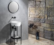 Sapho Thin Umyvadlo Na Desku, Rockstone, ø 38 Cm, Bílá Mat