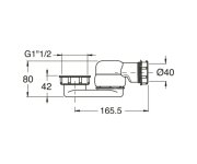 Polysan Sifon 6/4", Výška 42mm, Dn40