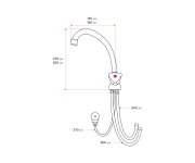 Mereo Dřezová Stojánková Baterie, Pro Nízkotl. Ohřívače, Výška Ramínka 220 Mm, Chrom