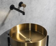 Sapho Aurum Nerezové Umyvadlo Na Desku, Průměr 38cm, Včetně Výpusti, Zlato Mat