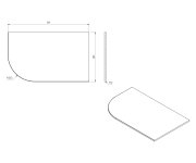 Sapho Pulse Deska Rockstone 757x12x462mm, Pravá, Bílá Mat