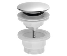 Bruckner Umyvadlová Výpust 5/4“, Click-clack, Velká Zátka, 4-45mm, Abs/nerez