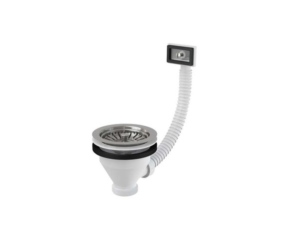 Výpust Dřezová 6/4" S Nerezovou Mřížkou Pr.115 Mm A Flexi Přepadem
