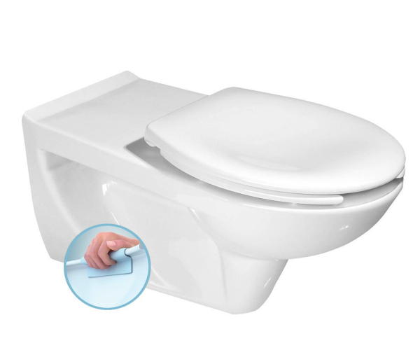 Sapho Handicap Závěsná Wc Mísa, Prodloužená, Rimless, 37,5x73cm, Bílá