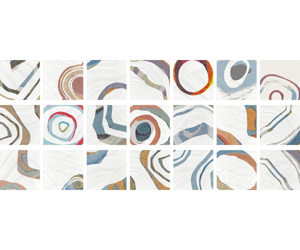 Moderní obklad Del Conca KN Kandinsky Cerchi 20x20 - 1. jakost - multicolor (skladem)