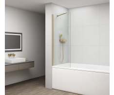 Polysan Fisa Vanová Zástěna 800x1500mm, Zlato Mat, čiré Sklo