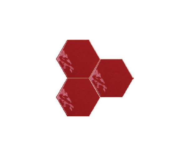 Obklad Tonalite Exabright Esagona Rosso 15,3x17,5 - červená