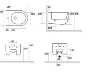Kerasan Flo Bidet Závěsný 37x54cm, Bílá