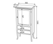 Sapho Retro Skříňka 60x120x38cm, Buk, Pravá