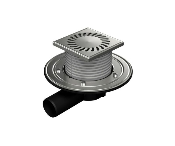 381b-pv Boční D50, Univerzální S Přírubou, Nerezová Mřížka 122x122mm