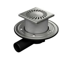 381b-pv Boční D50, Univerzální S Přírubou, Nerezová Mřížka 122x122mm