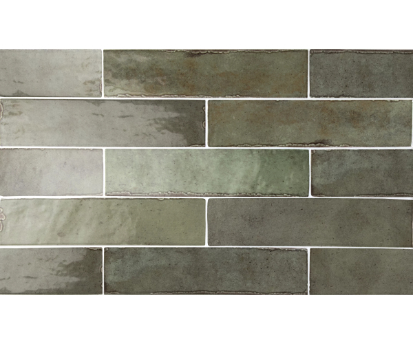 Retro obklad Equipe Tribeca Sage Green 6x24,6 Brillo - zelená