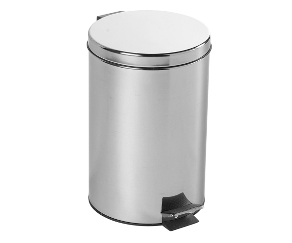 Aqualine Simple Line Odpadkový Koš Kulatý 12l, Nerez Lesk