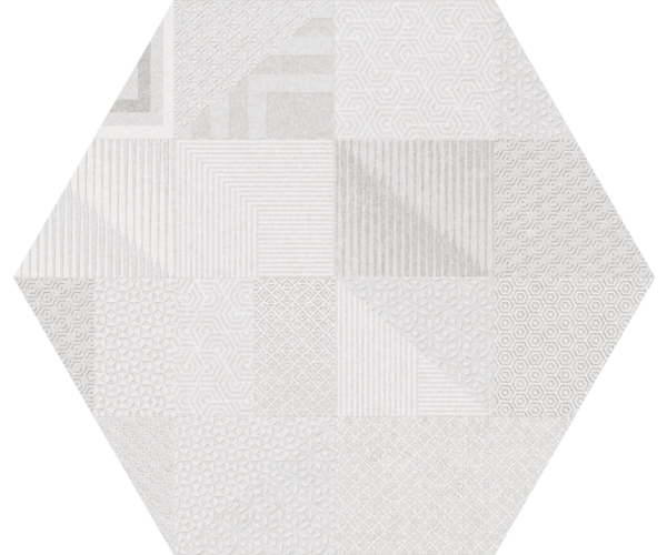 Retro dlažba Codicer Hex 25 Atlanta Geo White