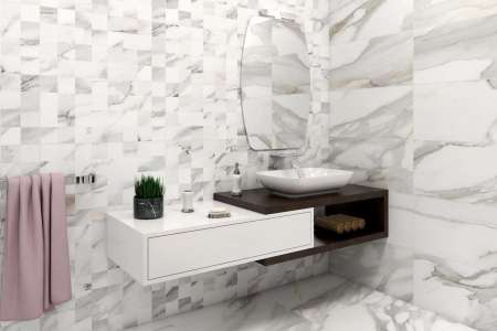 Elegantní imitace mramoru Codicer Apuan Blanco 44x66 a Apuan Deco Blanco