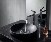 Polysan Verto Umyvadlo Zápustné, Litý Mramor, Průměr 40,5cm, Antracit Mat