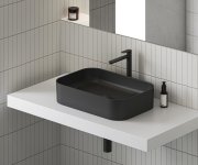 Umyvadlo Ceramic Slim R - Umyvadlo Ceramic Slim R 55, bez otvoru pro baterii, bez přepadu, černá matná XJX0D155001