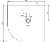 Gelco Mitia Sprchová Vanička Z Litého Mramoru, čtvrtkruh 90x90cm, černá