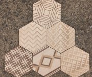 Retro dlažba Deceram PAM DecoWood Haya MIX 25,8x29 Hex (skladem)