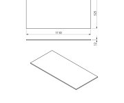 Sapho Lorea Deska Rockstone 111x1,2x52,5cm, Bílá Mat