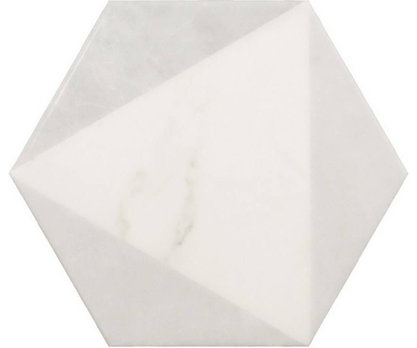 Dlažba jako kámen Equipe Carrara Hexagon Peak 17,5x20 - bílá