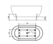 Polysan Reduta Konstrukce Pro Vanu 150x75cm, černá Mat