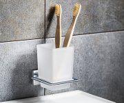 Aqualine Apollo Sklenka, Mléčné Sklo, Chrom