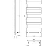 Aqualine Bondeco Otopné Těleso 500x1266mm, černá Mat