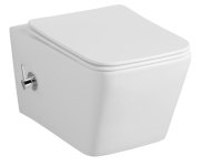 Sapho Porto Cleanwash Závěsná Wc Mísa Rimless, Integrovaná Baterie A Bidet. Sprška, 36x52cm, Bílá