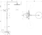 Sprchový sloup termostatický vanový Spring SG 092 - SG 092.00CR Sprchový sloup vanový s termostatickou baterií, posuvný, se sprchovým setem, chrom X070538