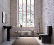 Kerasan Waldorf Universální Keramický Sloup K Umyvadlům 60, 80cm, černá Mat