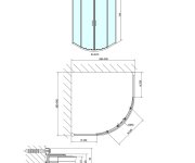 Polysan Easy čtvrtkruhová Sprchová Zástěna 900x900mm, L/r, čiré Sklo