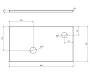 Sapho Minor Deska Pod Umývátko 40x22,5cm, Baterie Vpravo, Litý Mramor, Bílá