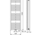 Aqualine Tondi Otopné Těleso Rovné 600x1330 Mm, Středové Připojení, Bílá
